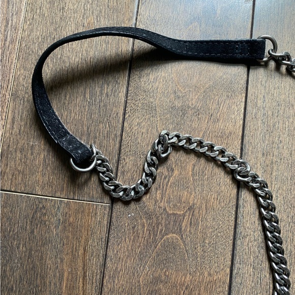 Zara Metallic Detail Leather Crossbody Bag. Black colour. - Picture 5 of 14